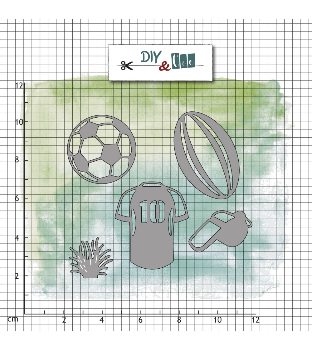 Set de dies - Foot et rugby - DIY and Cie