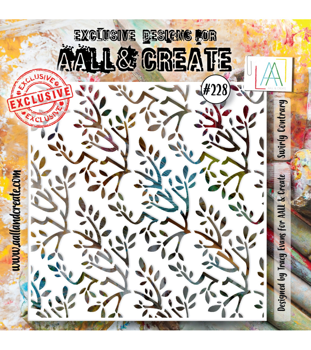 AALL and Create 228 - 6'x6' Stencil- Swirly Contrary