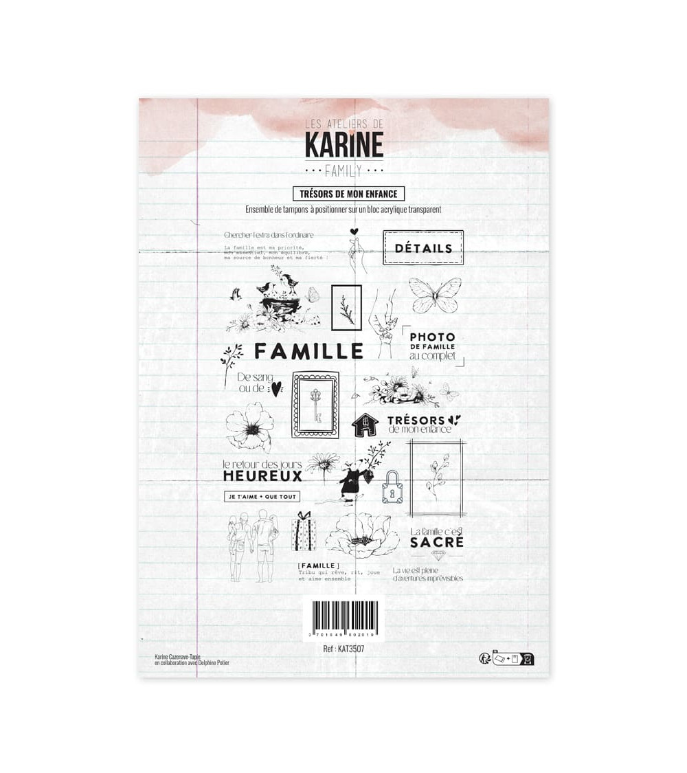 Family- Tampons Clears A4 Trésors de mon enfance - Les Ateliers de Karine