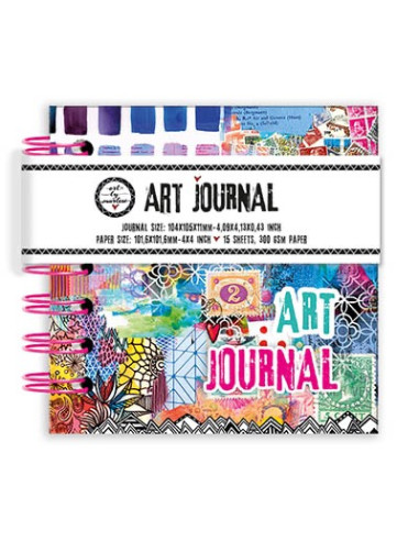 Mini Art Journal 11x11cm reliure spirale 15 pages 300 GSM Paper