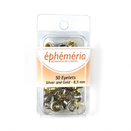 Eyelets 8mm gold silver 50pc