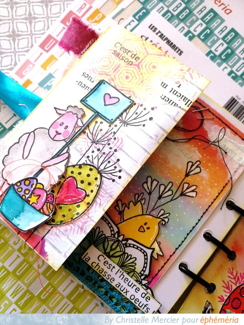 album de scrapbooking de pâques coloré par Christelle pour éphéméria