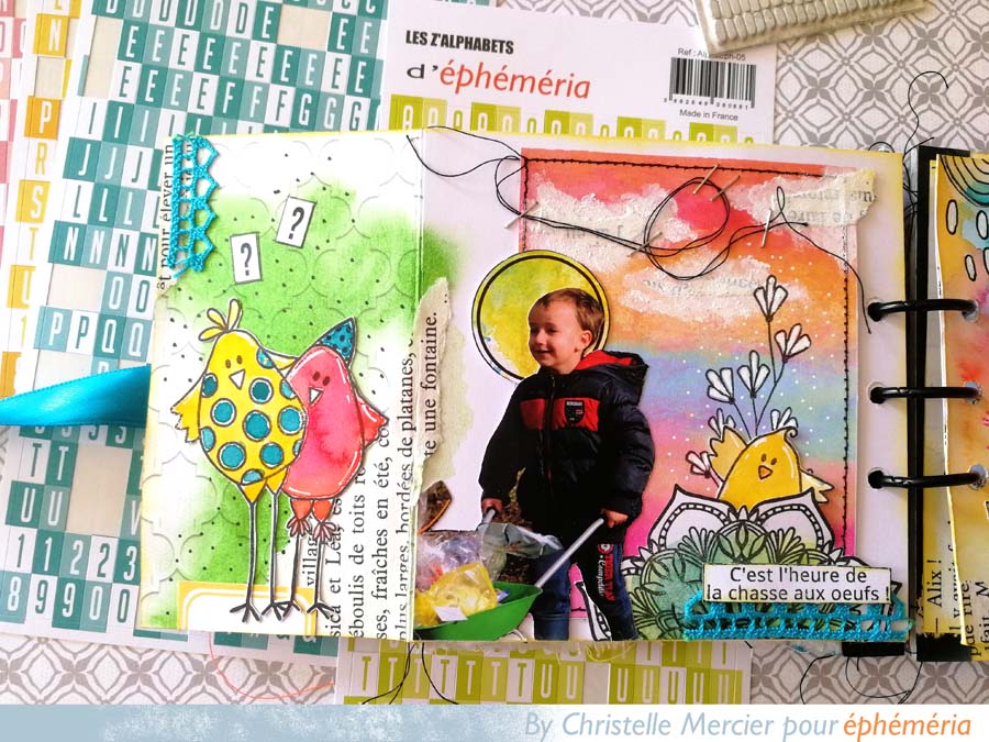 album de scrapbooking de pâques coloré par Christelle pour éphéméria