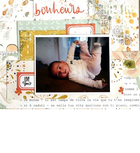 page de scrapbooking by Kris pour éphéméria avec une photo de bébé